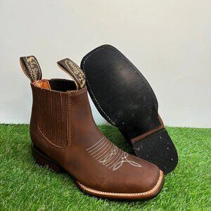 Women's Nubuck Leather Western Cowgirl Half Boot Thang Rodeo Botin Piel Tang